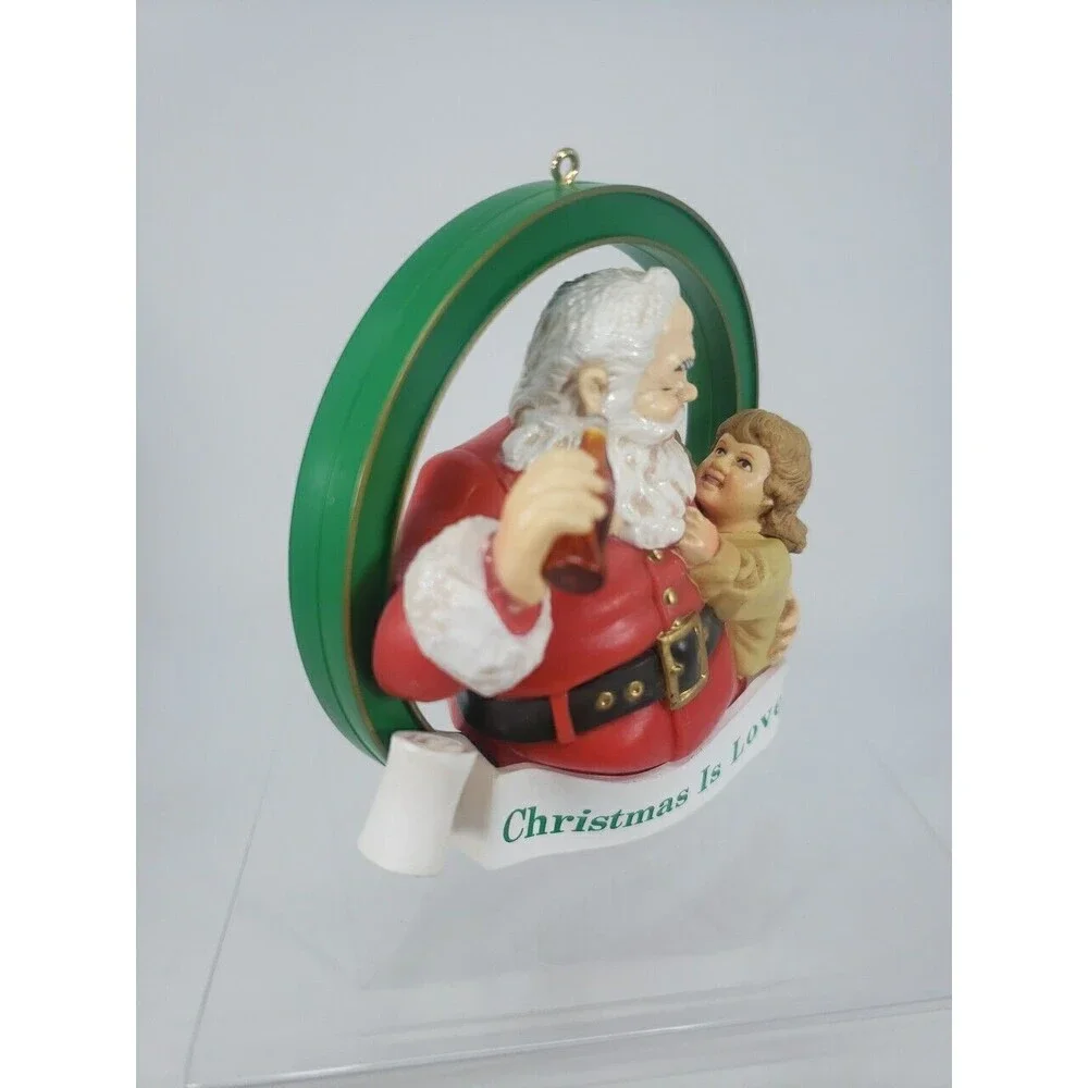 Coca-Cola Trim A Tree Collection 1938 Santa with Girl Christmas Ornament 1990